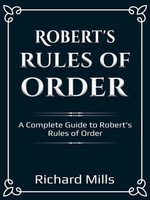 cover image of Robert's Rules of Order